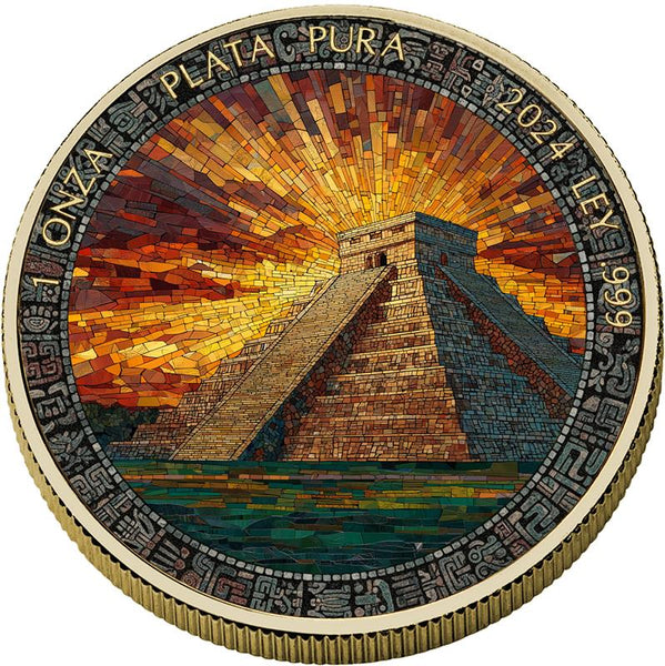 2024 Mexico Libertad Mosaic Chichen Itza Edition 1 oz Silver Coin