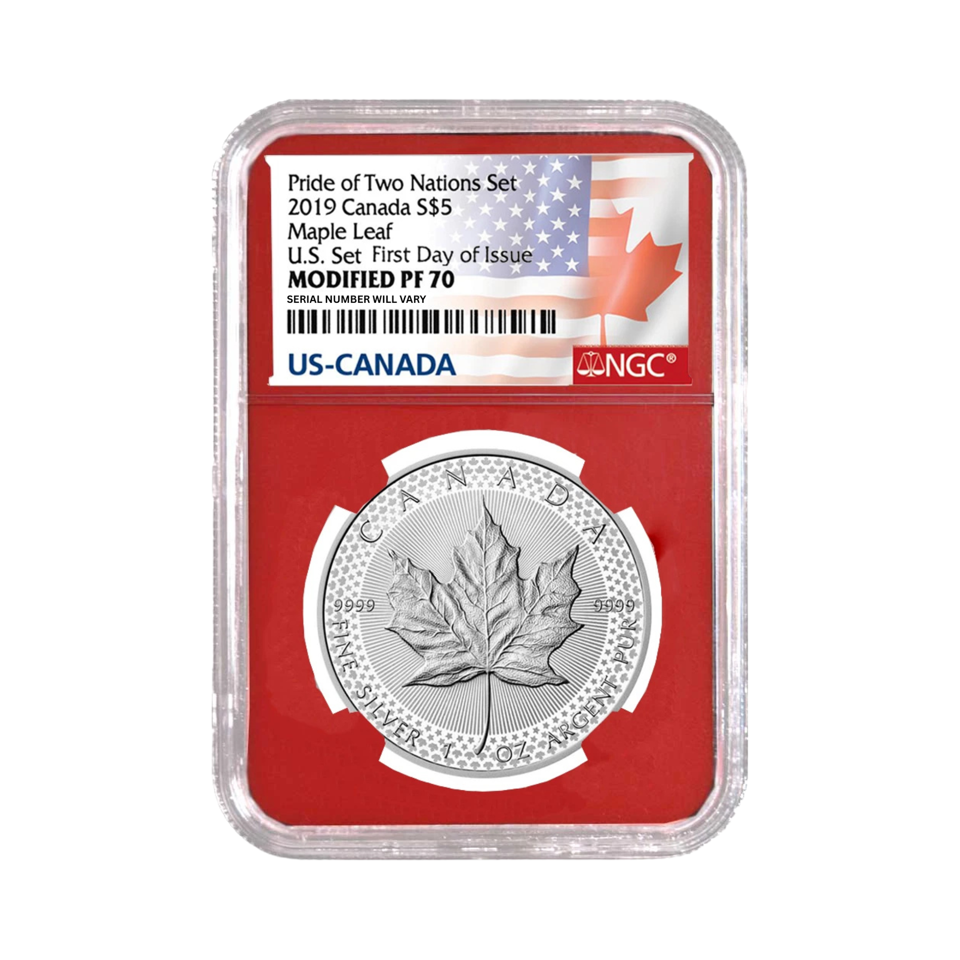 2019 Silver Canadian Maple Leaf Pride of Two Nations - NGC MODIFIED PF70 FDI - CoinsTV