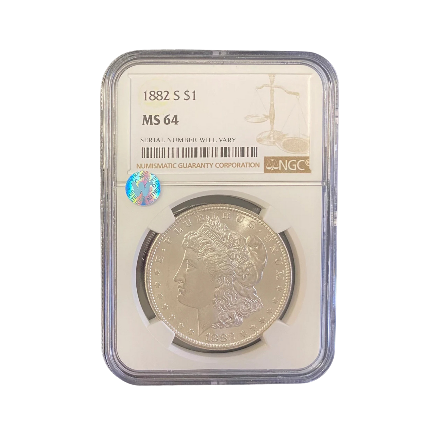 1882-S Morgan Silver Dollar San Francisco - NGC MS64 Sight White