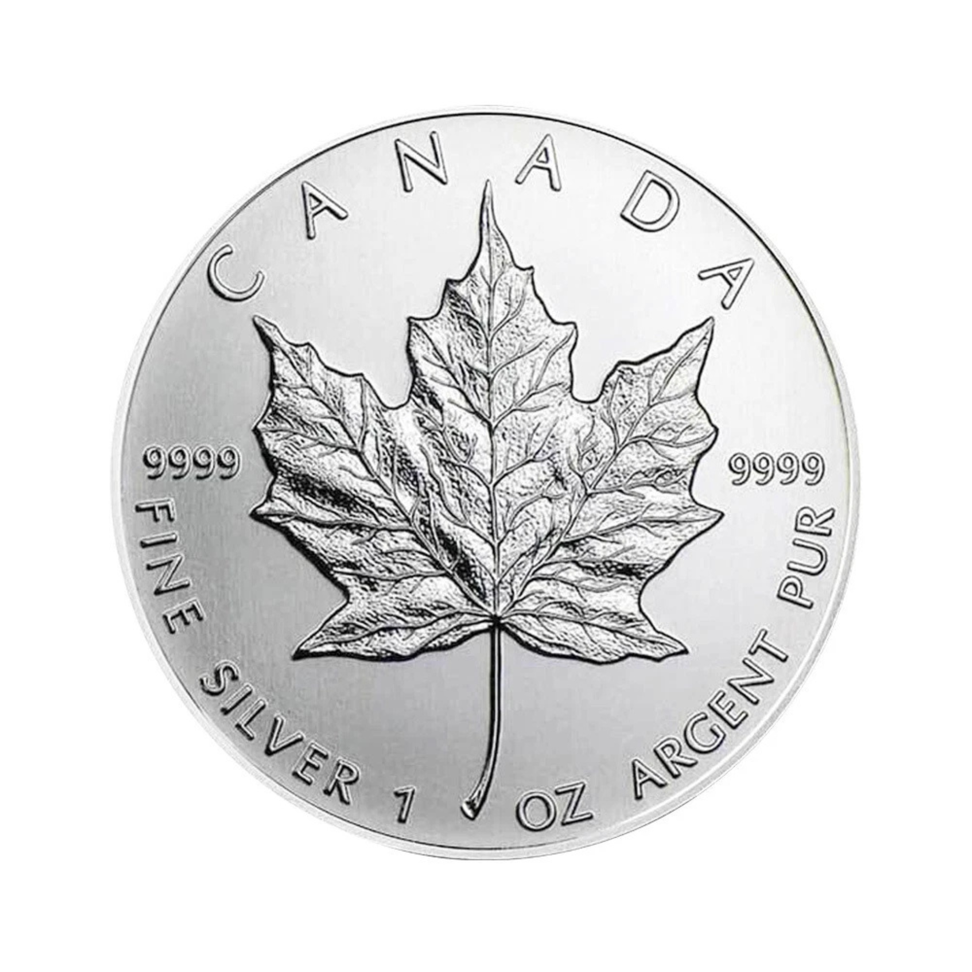 $5 Canadian Maple Leaf 1 oz Silver Random Year - Brilliant Uncirculated - CoinsTV