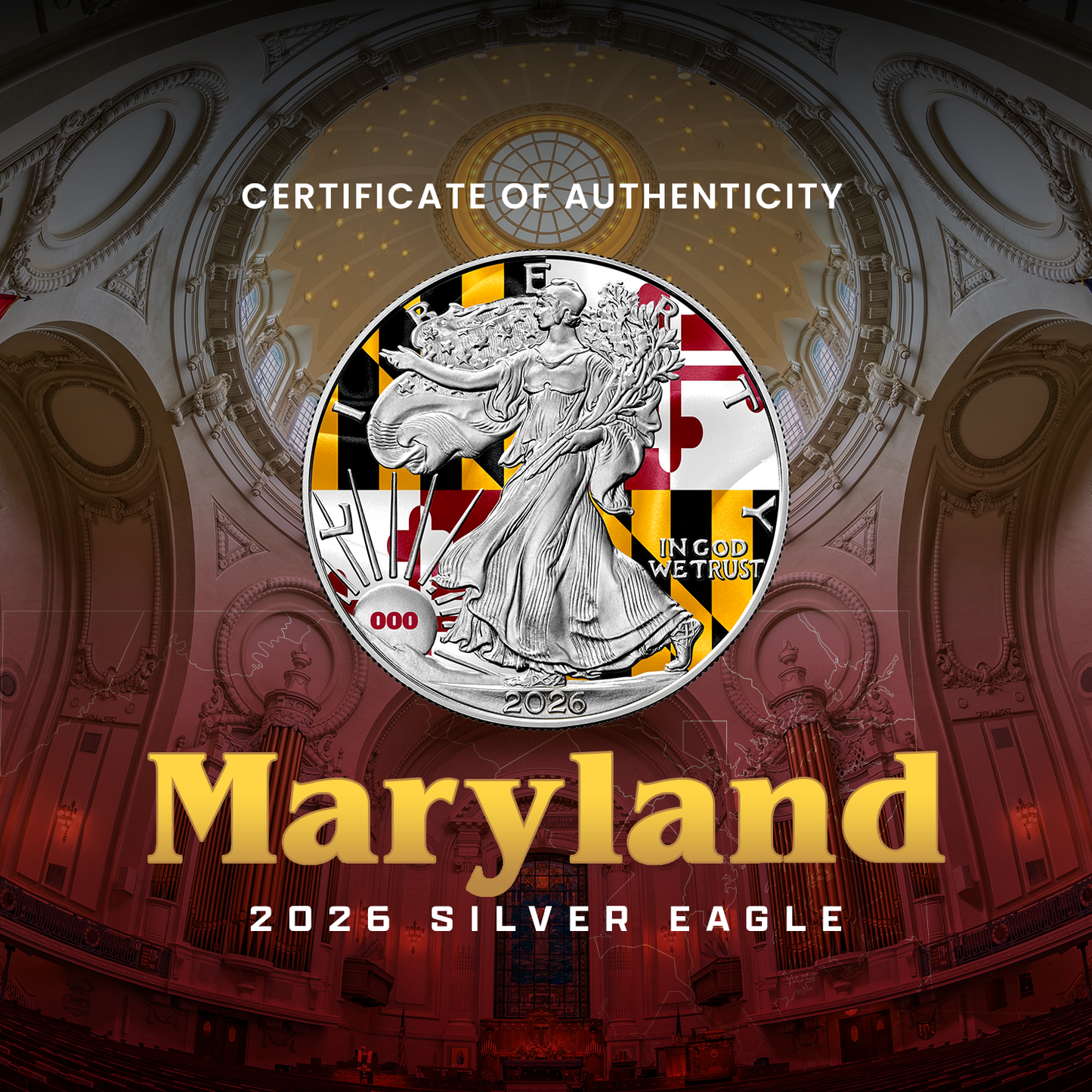 2026 State Flags Silver Eagle - Maryland Limited Edition