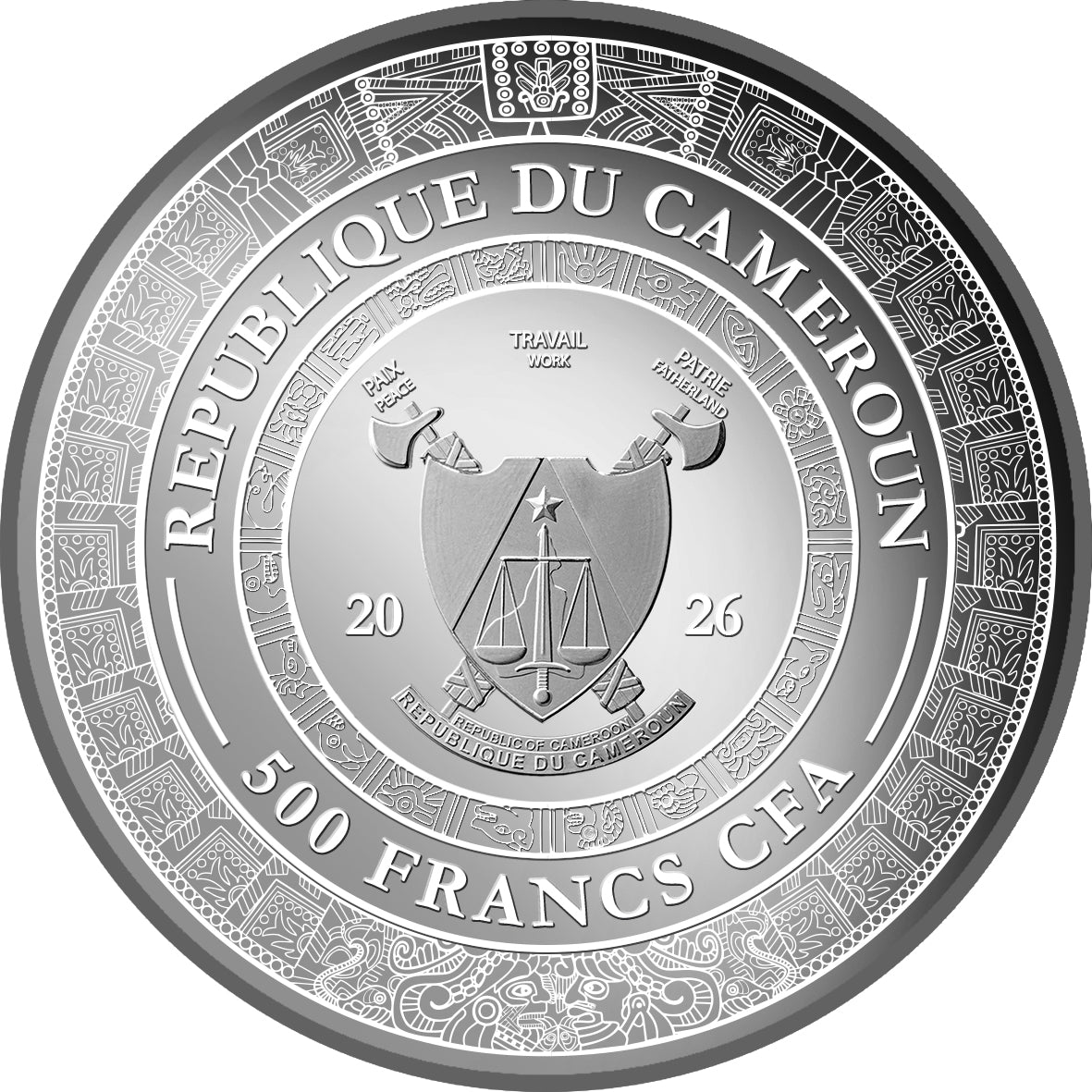 2026 Cameroon Mexican Cinco Grandes Jaguar 1/4 oz Silver Coin in Card - CoinsTV