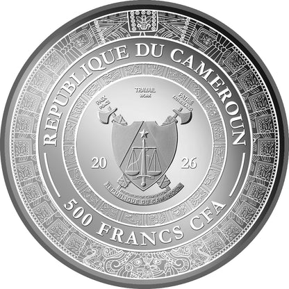 2026 Cameroon Mexican Cinco Grandes Jaguar 1/4 oz Silver Coin in Card - CoinsTV