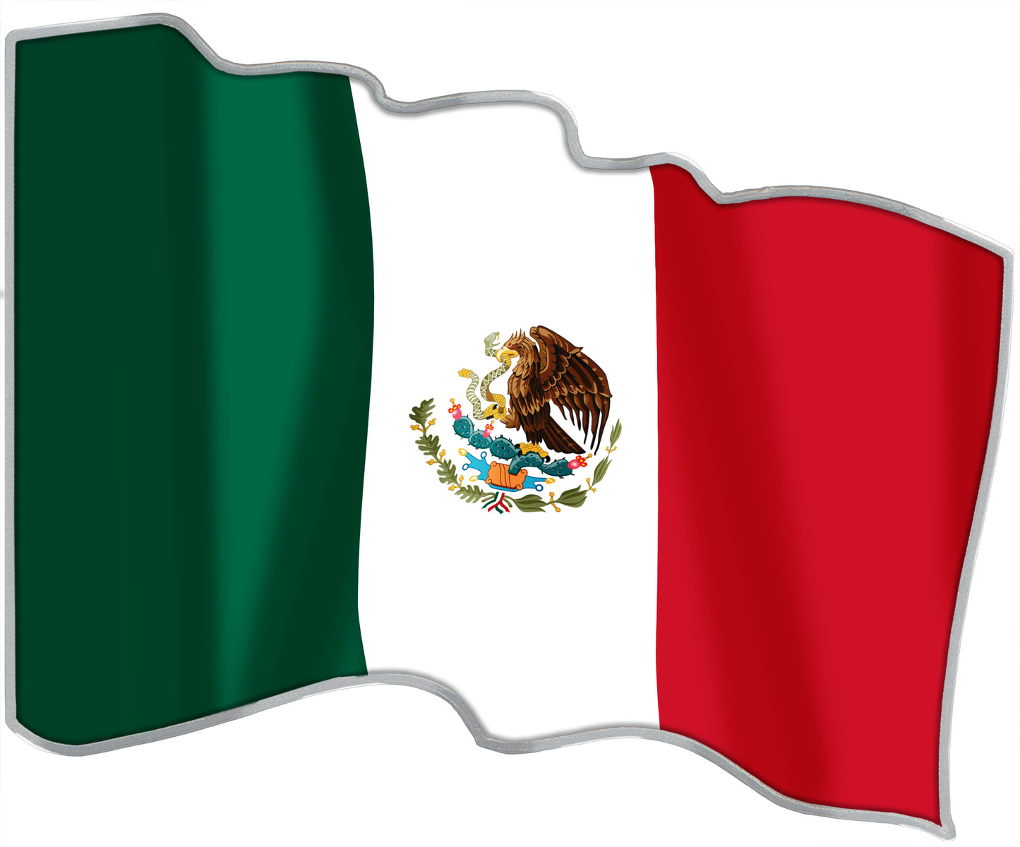 2023 Cameroon Wavy 3D Mexican Flag 1 oz Silver Coin - CoinsTV