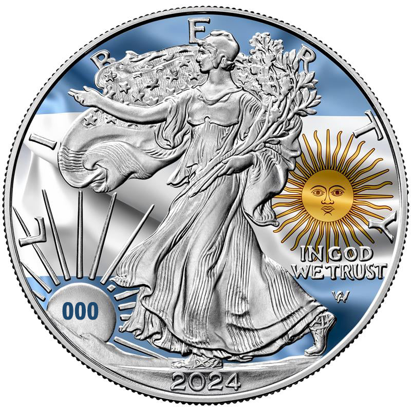 2024 Flags of the World Silver Eagle - Argentina - First Edition - CoinsTV