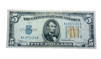 1934 $5 North Africa Emergency Currency Notes - Circulated - CoinsTV