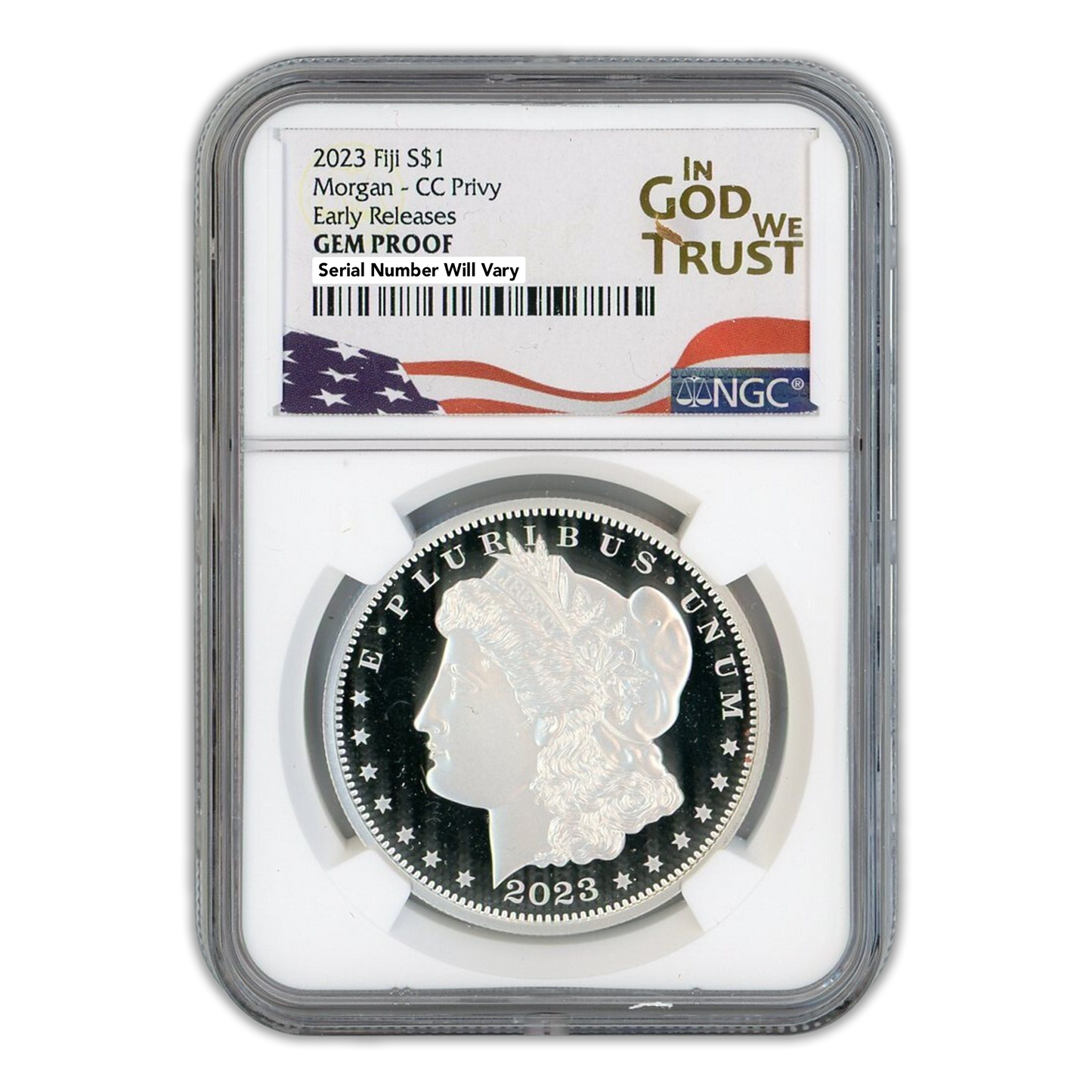 2023-CC Morgan $1 FIJI Silver Tribute - NGC In God We Trust Label GEM PROOF Early Release