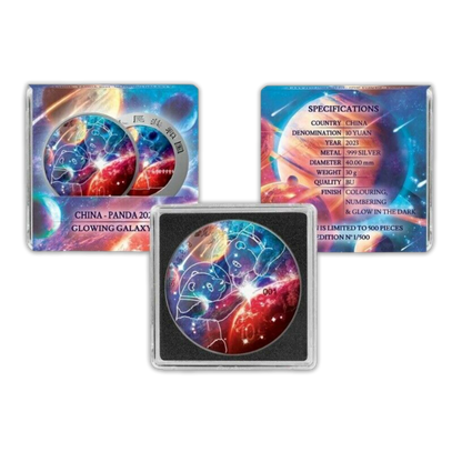 2023 Panda Glowing Galaxy 1 oz Silver - China Mint