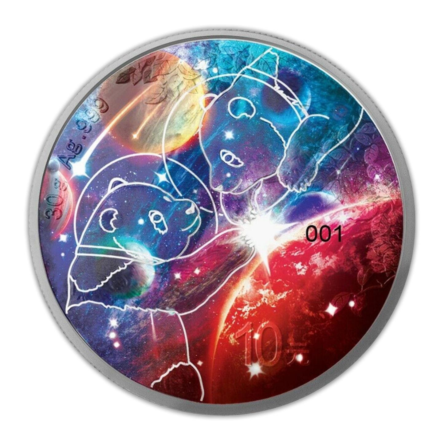 2023 Panda Glowing Galaxy 1 oz Silver - China Mint