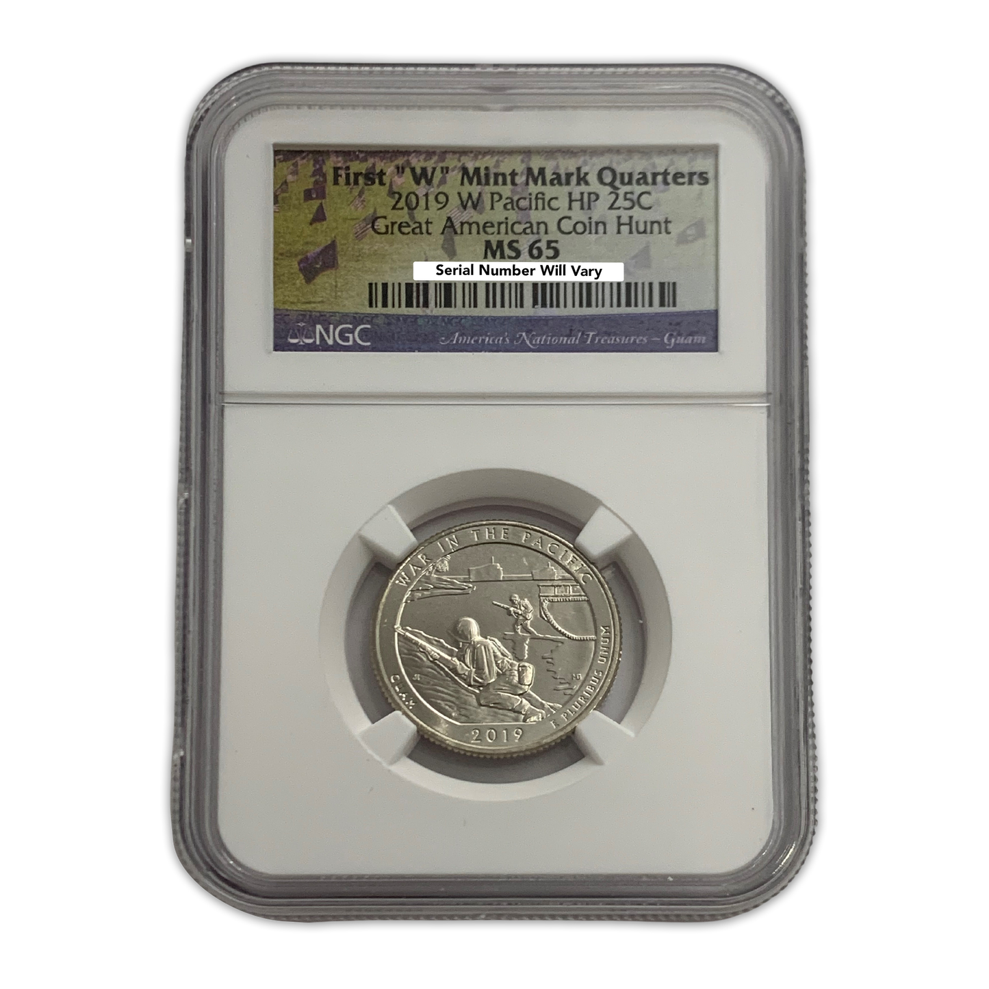 2019 War in Pacific Quarter Dollar West Point - NGC MS65