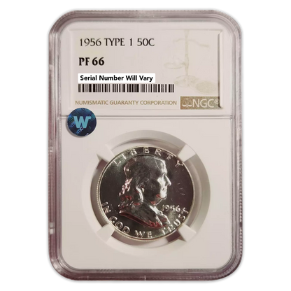 1956 Franklin Silver Half Dollar - Type 1 - NGC PF66 Sight White