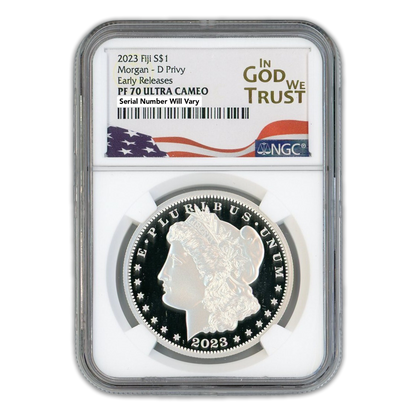 2023-D Morgan $1 Fiji Silver Tribute - NGC In God We Trust Label PF70 Ultra Cameo Early Release