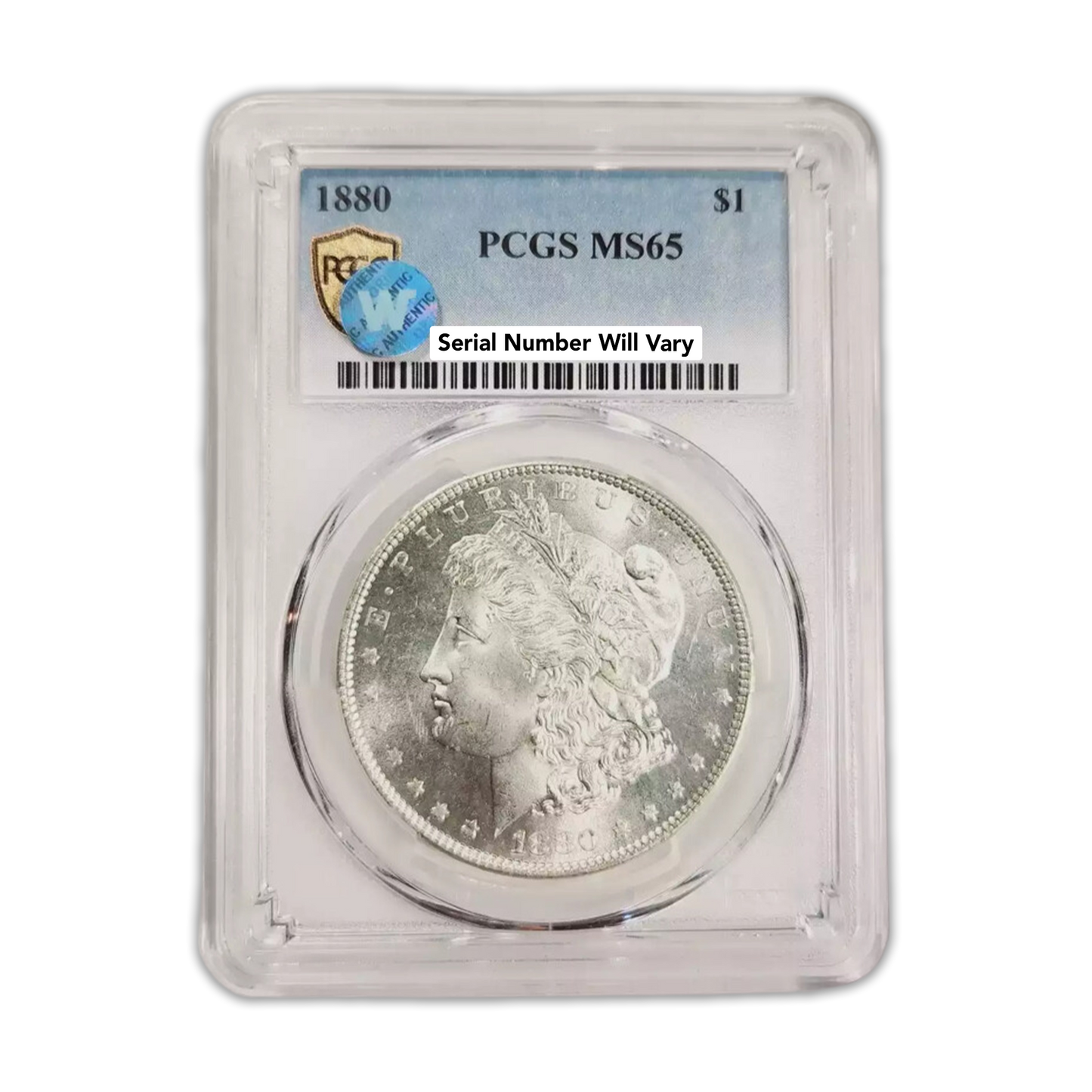 1880 Morgan Silver Dollar Philadelphia - PCGS MS65 Sight White