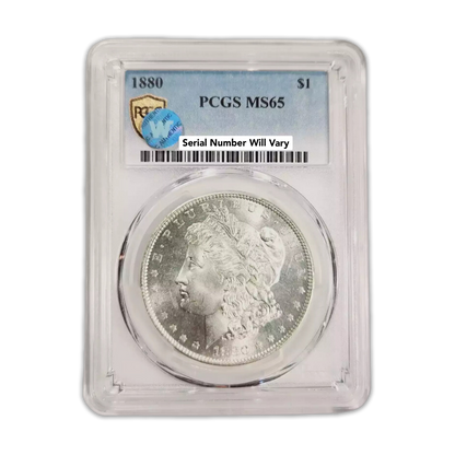 1880 Morgan Silver Dollar Philadelphia - PCGS MS65 Sight White