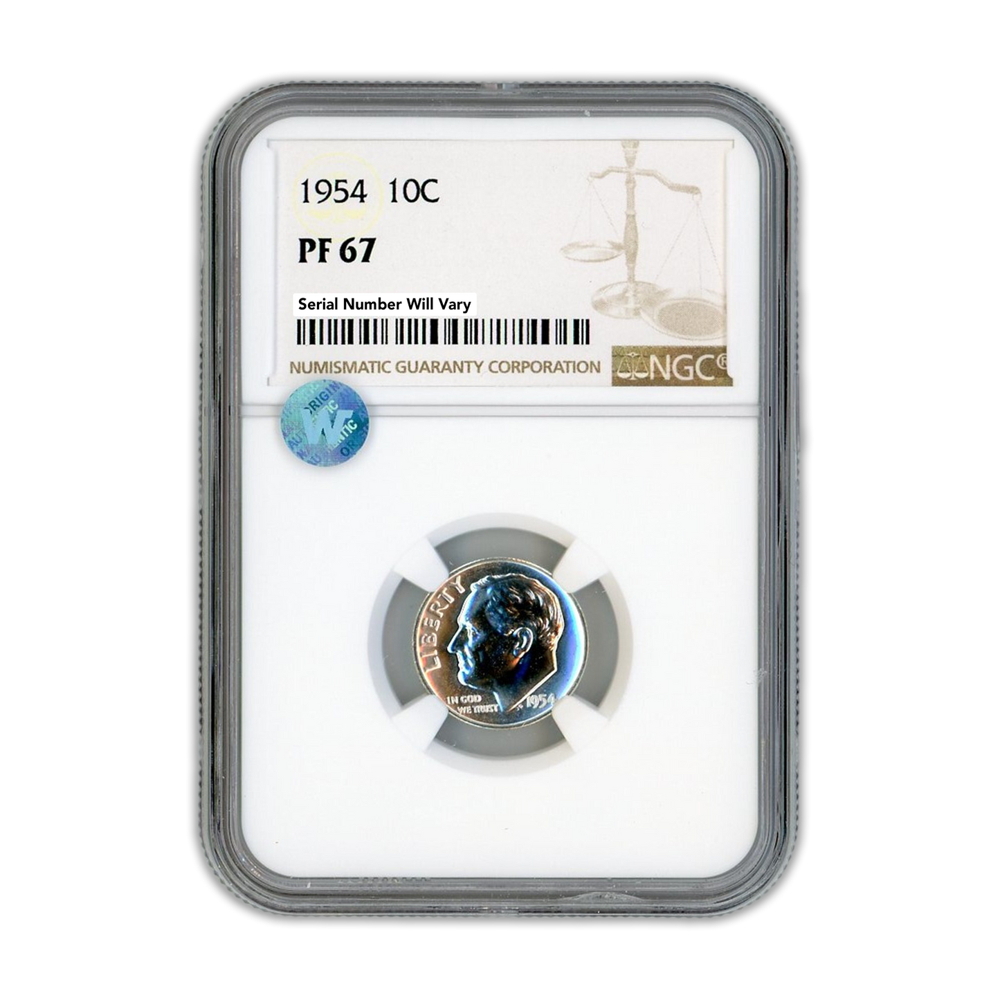 1954 Roosevelt Dime - NGC PF67 Sight White - CoinsTV