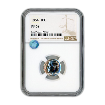 1954 Roosevelt Dime - NGC PF67 Sight White - CoinsTV