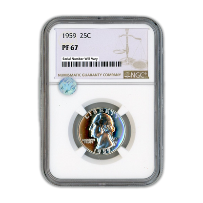 1959 Washington Silver Quarter Philadelphia - NGC PF67 Sight White