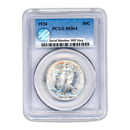 1934 Walking Liberty Silver Half Dollar - PCGS MS64 Sight White