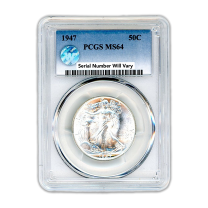 1947 Walking Liberty Silver Half Dollar - PCGS MS64 Sight White