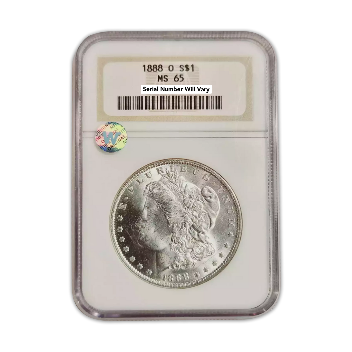 1888-O Morgan Silver Dollar New Orleans - NGC MS65 Sight White