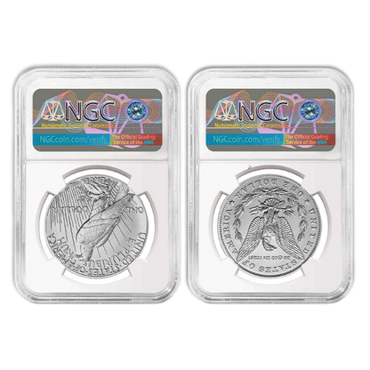 2023 Morgan & Peace Dollar 2 pc NGC MS70 First Day of Issue Set