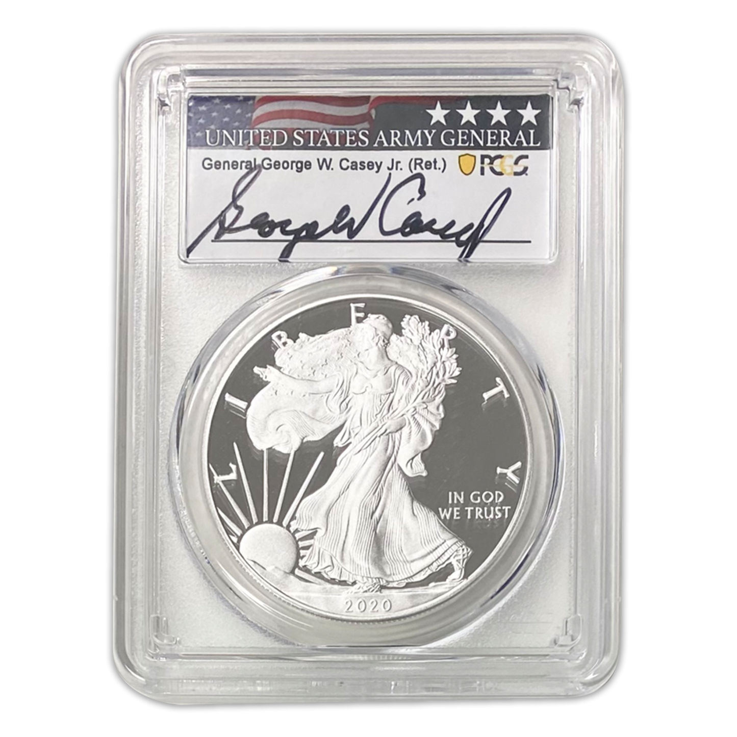 2020 Silver Eagle General Casey - First Strike - PCGS PF70DCAM