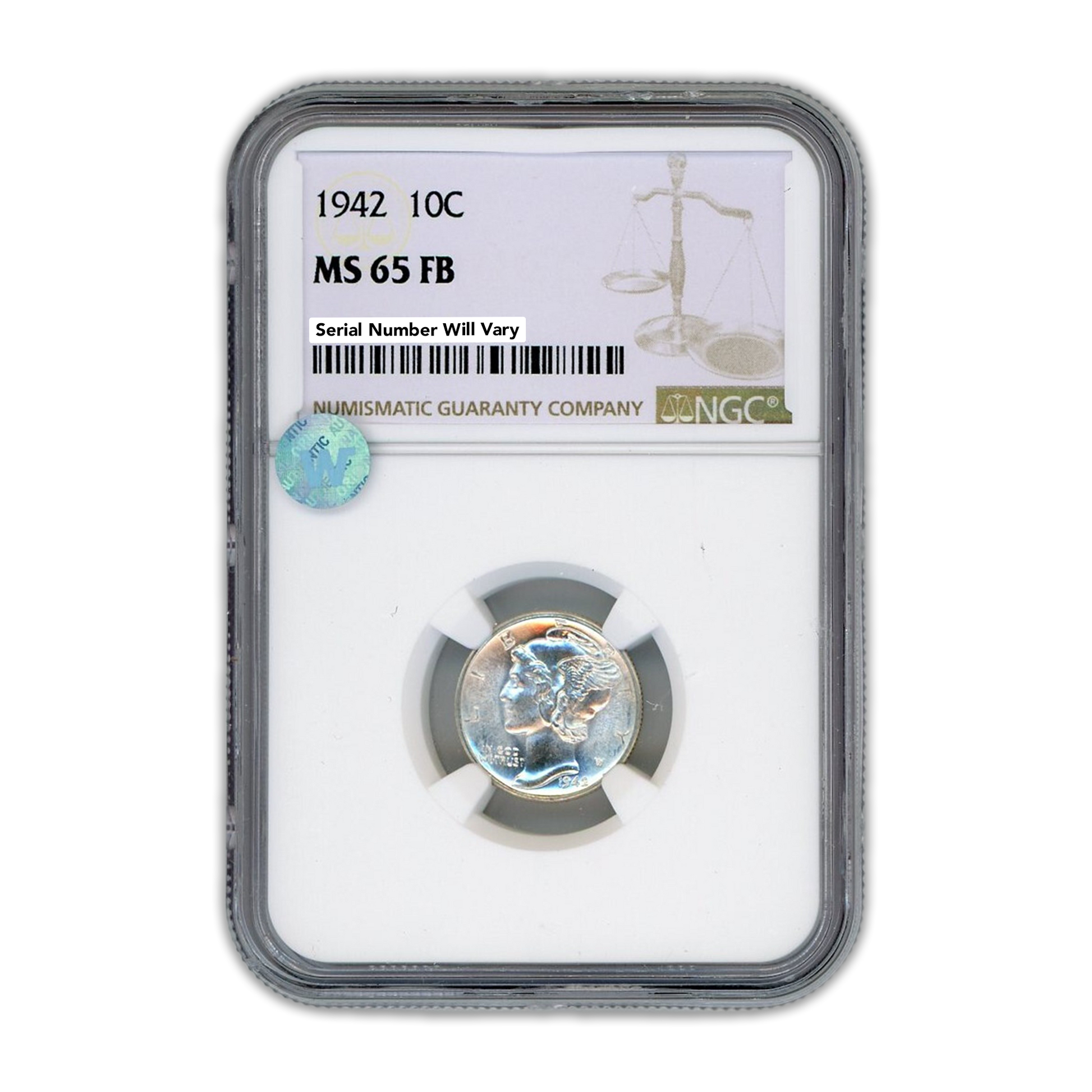1942 Mercury Dime - NGC MS65 FB Sight White - CoinsTV