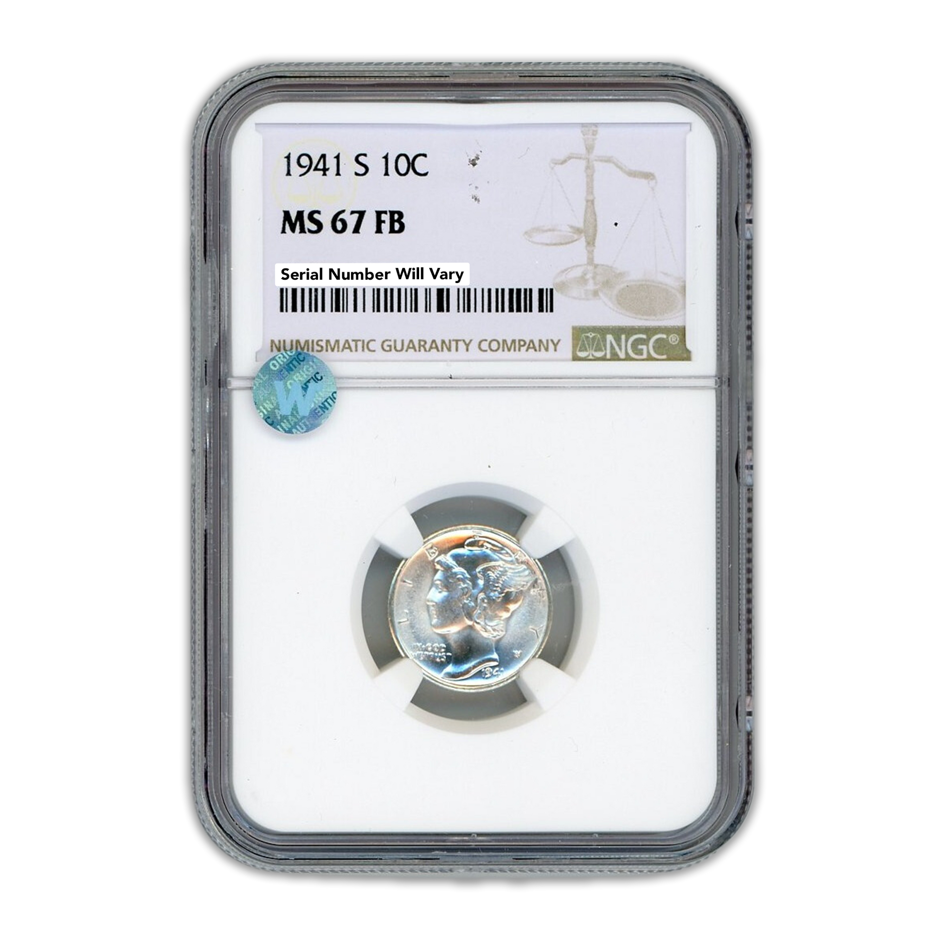 1941 S Mercury Dime - NGC MS67 FB Sight White - CoinsTV