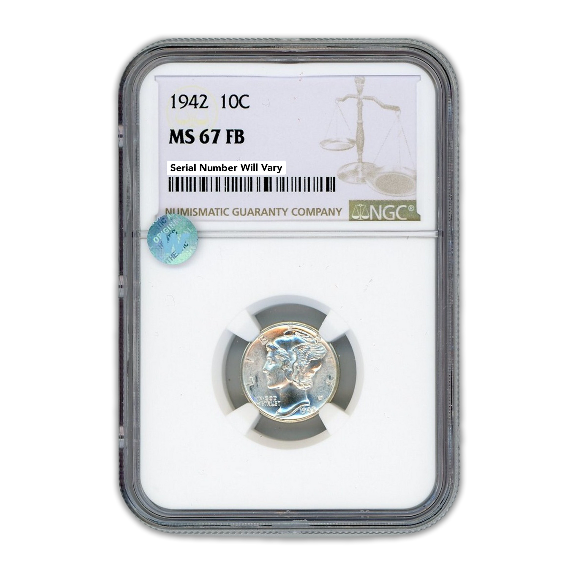 1942 Mercury Dime - NGC MS67 FB Sight White - CoinsTV