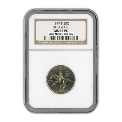 1999 Delaware Quarter Dollar Denver - NGC MS66 PL Prooflike
