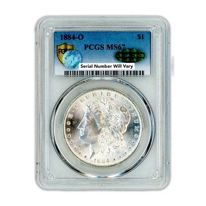 1884-O Morgan Silver Dollar New Orleans - CAC - PCGS MS67 Sight White