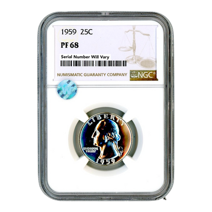1959 Washington Silver Quarter Philadelphia - NGC PF68 Sight White