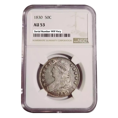 1830 Capped Bust Silver Half Dollar - NGC AU53