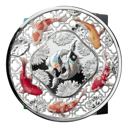 2023 2 oz Solomon Islands Filigree Koi Silver