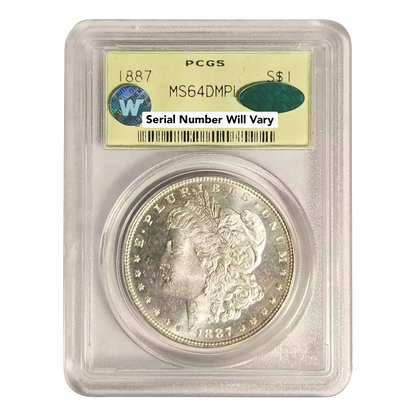 1887 Morgan Silver Dollar - CAC - PCGS MS64DMPL Sight White Old Green Holder - CoinsTV