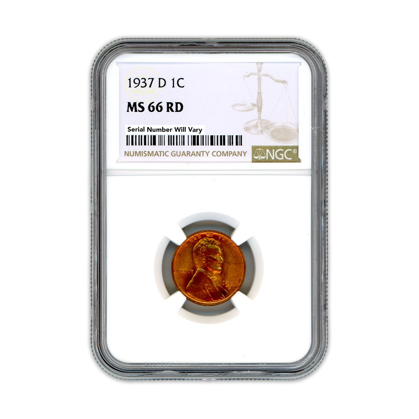 1937-D Lincoln Wheat Cent - NGC MS66 RD