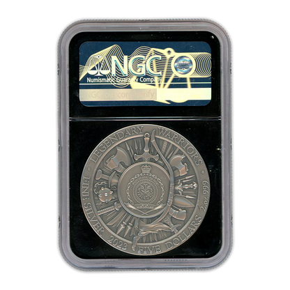 2023 2 oz Niue Eric Bloodaxe High Relief and Gold Gilded Silver - NGCX MS10 Legendary  Warriors Label