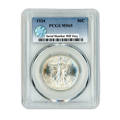 1934 Walking Liberty Silver Half Dollar - PCGS MS65 Sight White