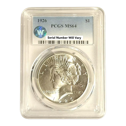 1926 Peace Silver Dollar Philadelphia - PCGS MS64 Sight White - CoinsTV