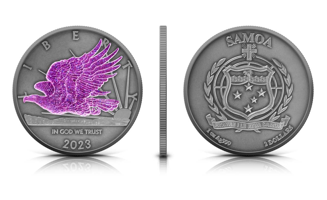 PREORDER:  2023 IconMint Malibu Dream Mercanti Eagle 1 oz Silver - CoinsTV