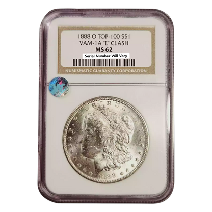 1888 O Morgan Silver Dollar New Orleans - Top-100 VAM-1A E Clash - NGC MS62 Sight White - CoinsTV