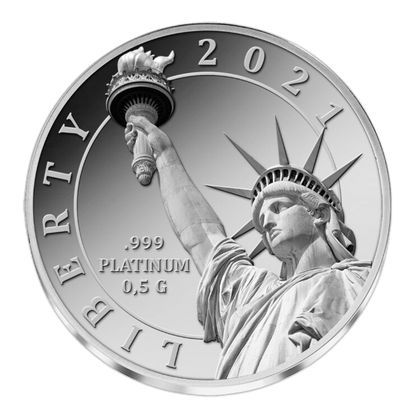 2021 0.5g Fiji Statue of Liberty Platinum