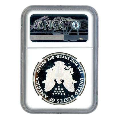 1986 Silver Eagle - NGC PF69 Ultra Cameo Miles Standish Label - CoinsTV