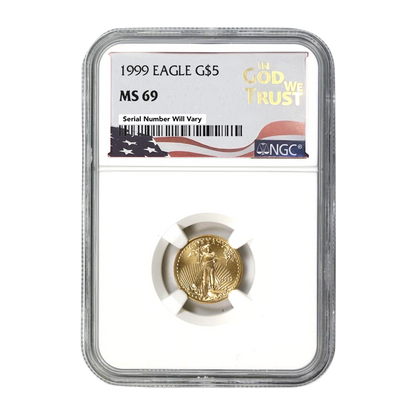 1999 $5 Gold Eagle - NGC MS69 - In God We Trust Label