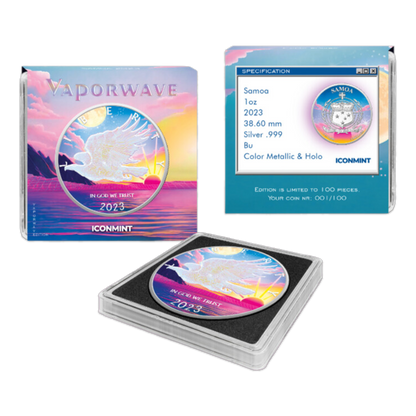 PREORDER: 2023 Icon Mint Vaporwave Mercanti Eagle 1 oz Silver - CoinsTV