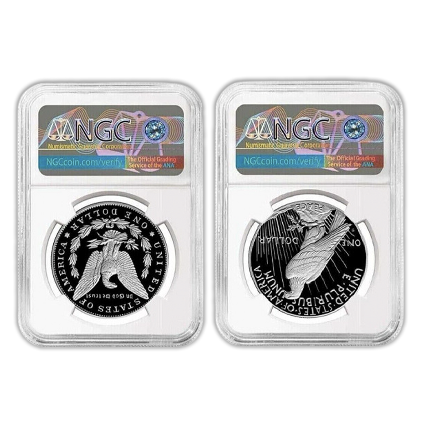 2023 Morgan & Peace Dollar 2 pc - Ultra Cameo - NGC PF70 First Day of Issue Set