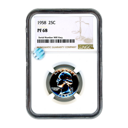 1958 Washington Silver Quarter Philadelphia - NGC PF68 Sight White