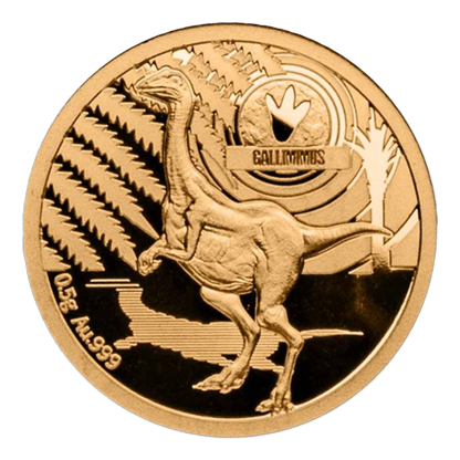 2021 Solomon Islands Age of Dinosaurs Gallimimus 0.5g Gold Proof 1/2 Gram