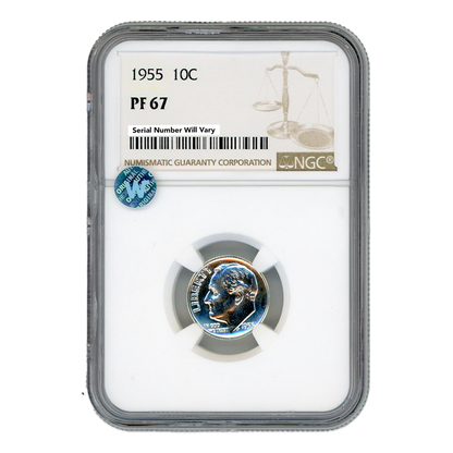 1955 Roosevelt Dime - NGC PF67 Sight White
