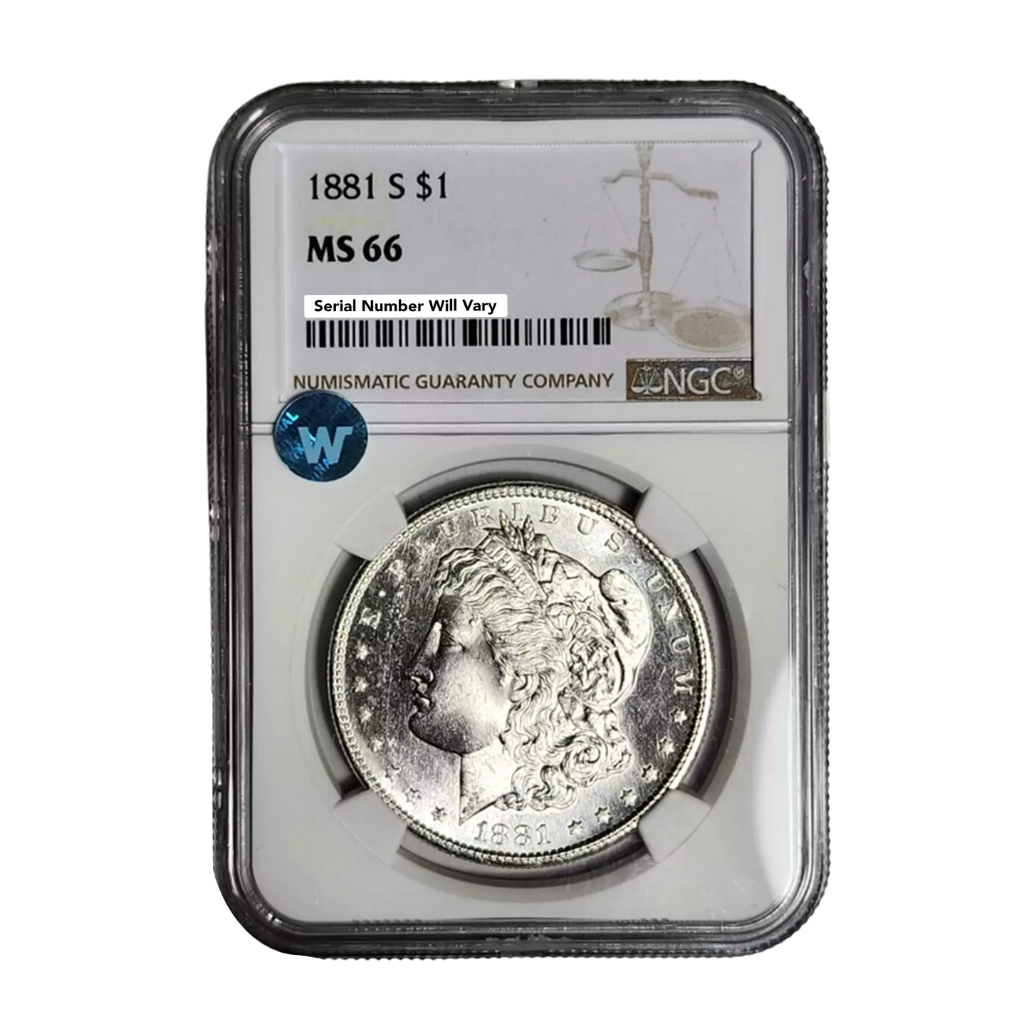 1881 S Morgan Silver Dollar San Francisco - NGC MS66 Sight White